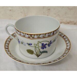 Haviland Limoges Imperatrice Eugenie France Coffee Tea Cups & Saucers